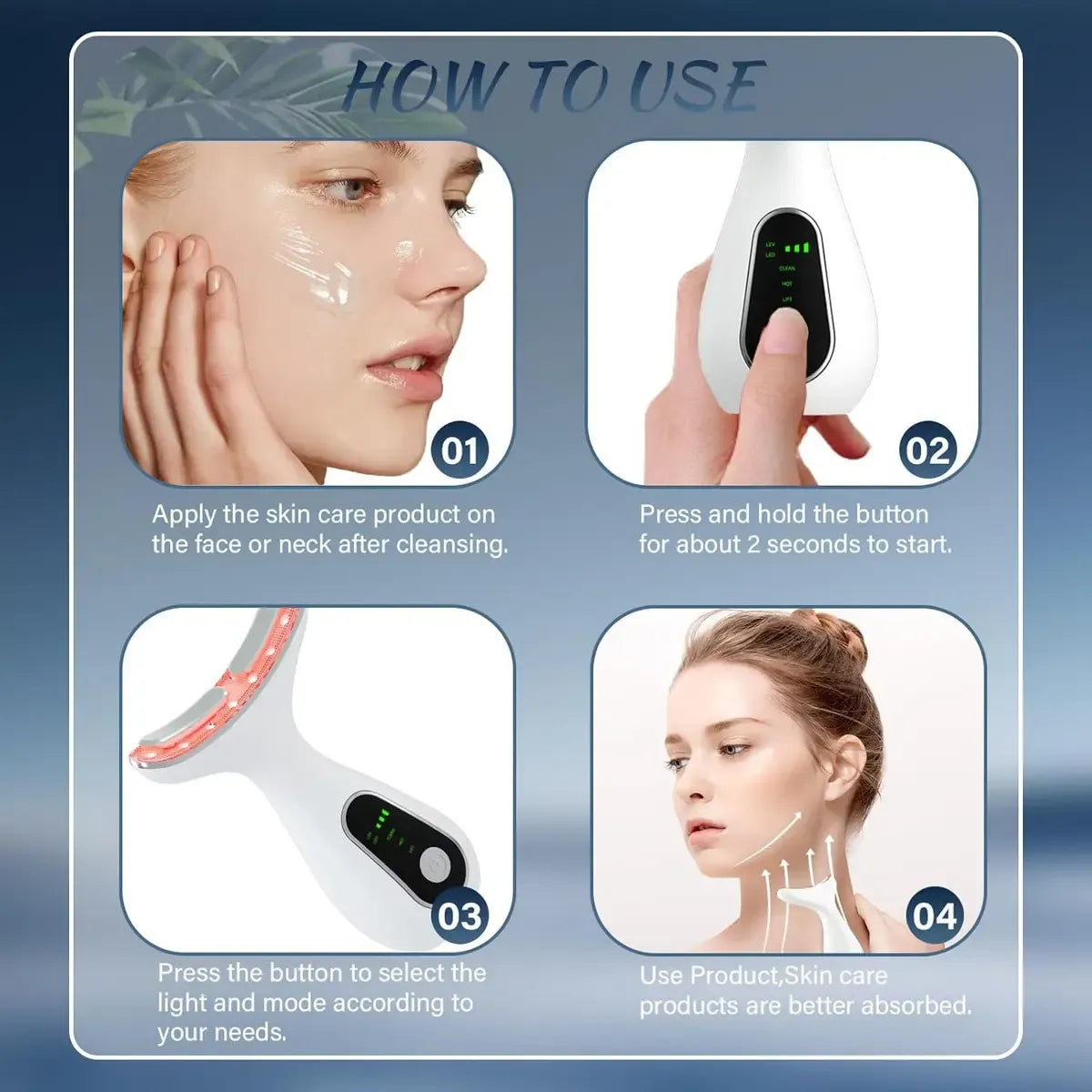 Masajeador Facial Led Antiarrugas