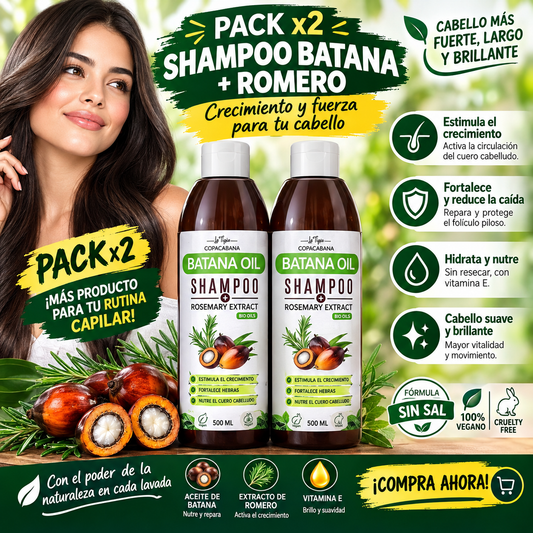 Pack 2 Shampoo Batana Crecimiento Cabello