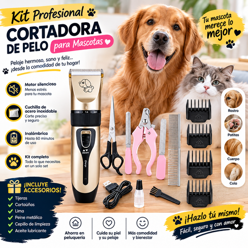 Kit Profesional Cortadora Pelo Mascota