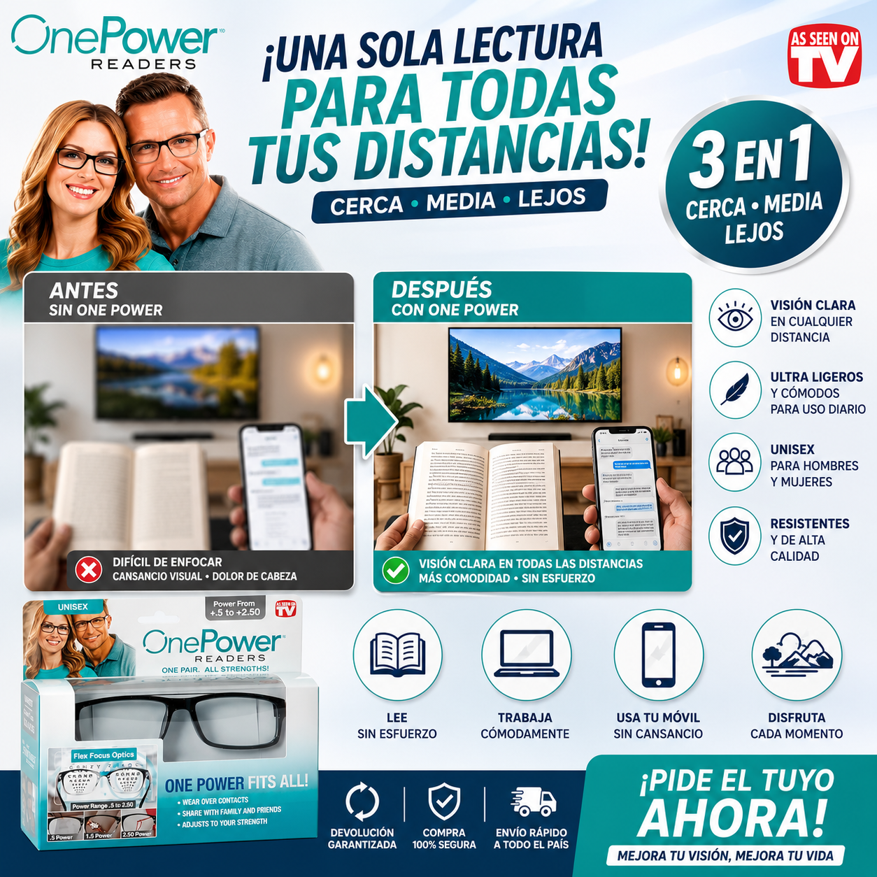 X - LENTES ONE POWER - AUMENTO VISTA